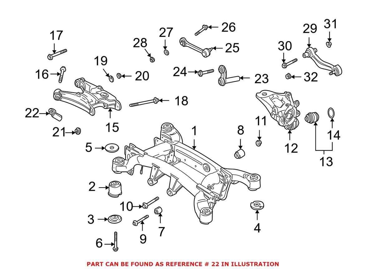 BMW Locking Nut - Rear Lower Control Arm 33326767546